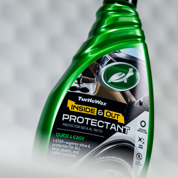 Turtle Wax Inside & Out Protectant. Car care for vinyl, plastic & rubber with UV protection and high shine. Non-greasy formula.
