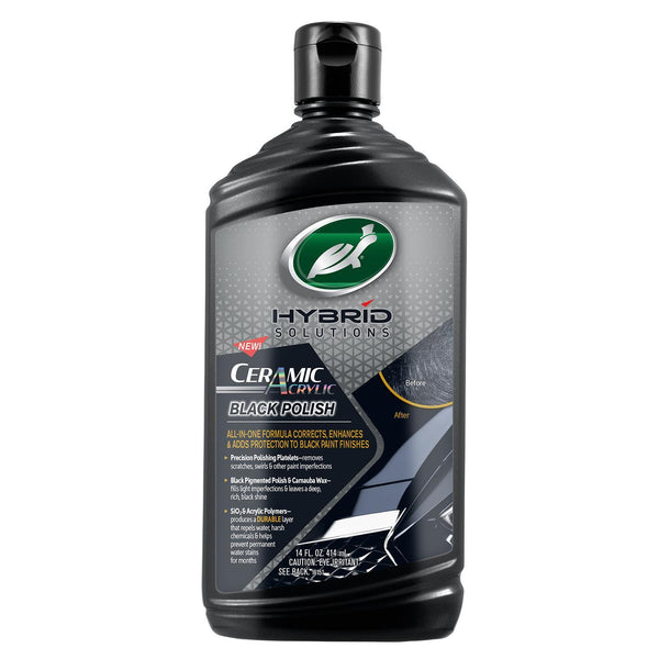 Turtle Wax Hybrid Solutions Ceramic Acrylic Black Polish for auto paint correction and protection.